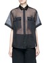 Main View - Click To Enlarge - TOGA ARCHIVES - Buckle throatlatch sheer mesh shirt