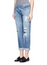 Front View - Click To Enlarge - CURRENT/ELLIOTT - 'The Fling' stud knee distressed jeans