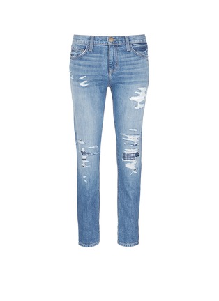 Main View - Click To Enlarge - CURRENT/ELLIOTT - 'The Fling' stud knee distressed jeans