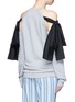 Back View - Click To Enlarge - MSGM - Ribbon tie cold shoulder sweatshirt