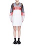 Main View - Click To Enlarge - MSGM - Colourblock mesh top cotton jersey dress