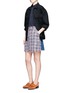 Figure View - Click To Enlarge - MSGM - Denim back tweed skirt