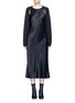 Main View - Click To Enlarge - DKNY - Cutout sweatshirt sleeve satin dress