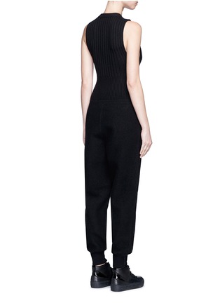 Back View - Click To Enlarge - DKNY - Merino wool cable knit jumpsuit
