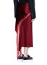 Back View - Click To Enlarge - DKNY - Asymmetric hem lace-up satin maxi skirt