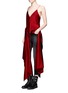 Figure View - Click To Enlarge - DKNY - Asymmetric hem lace-up slit satin dress