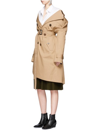 Figure View - Click To Enlarge - BALENCIAGA - Two-way off-shoulder swing trench coat