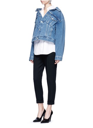 Figure View - Click To Enlarge - BALENCIAGA - Two-way swing denim jacket