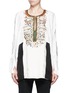 Main View - Click To Enlarge - CHLOÉ - Button embroidered bib floral jacquard tunic