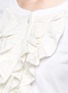 Detail View - Click To Enlarge - CHLOÉ - Silk ruffle bib cotton jersey T-shirt