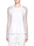 Main View - Click To Enlarge - CHLOÉ - Mesh lace sleeve cotton jersey T-shirt