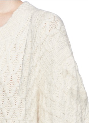 Detail View - Click To Enlarge - CHLOÉ - Diamond lattice textured wool knit dress