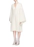 Front View - Click To Enlarge - CHLOÉ - Diamond lattice textured wool knit dress
