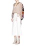 Figure View - Click To Enlarge - CHLOÉ - Floral tissue jersey embroidered crépon blouse