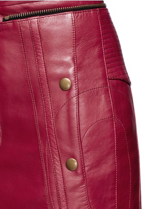 Detail View - Click To Enlarge - CHLOÉ - Zip teeth trim split leather skirt