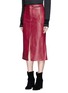 Front View - Click To Enlarge - CHLOÉ - Zip teeth trim split leather skirt