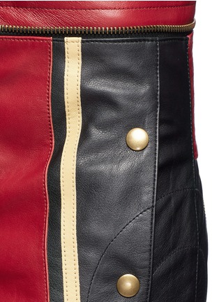 Detail View - Click To Enlarge - CHLOÉ - Colourblock cow leather biker pants