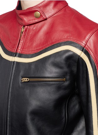 Detail View - Click To Enlarge - CHLOÉ - Colourblock leather biker jacket