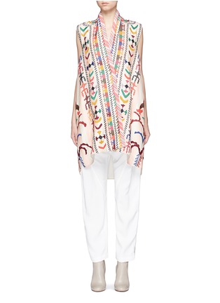 Main View - Click To Enlarge - CHLOÉ - Ethnic embrodiered silk blend linen tunic