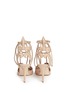 Back View - Click To Enlarge - ISA TAPIA - 'Alba' nappa trim pompom wraparound suede sandals