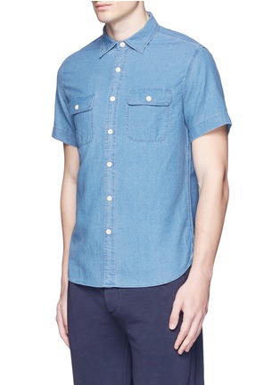 Front View - Click To Enlarge - ALEX MILL - 'Dobby Roadhouse' stitch chambray shirt