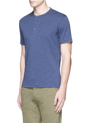 Front View - Click To Enlarge - ALEX MILL - Garment dyed cotton slub Henley shirt