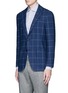 Front View - Click To Enlarge - TOMORROWLAND - Zegna® windowpane check wool-cashmere soft blazer