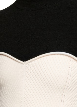 Detail View - Click To Enlarge - CÉDRIC CHARLIER - Corset panel virgin wool blend sweater
