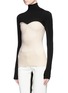 Front View - Click To Enlarge - CÉDRIC CHARLIER - Corset panel virgin wool blend sweater