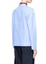 Back View - Click To Enlarge - CÉDRIC CHARLIER - Woven trim stand collar poplin top