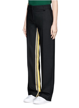 Front View - Click To Enlarge - CÉDRIC CHARLIER - Striped inseam wide leg pants