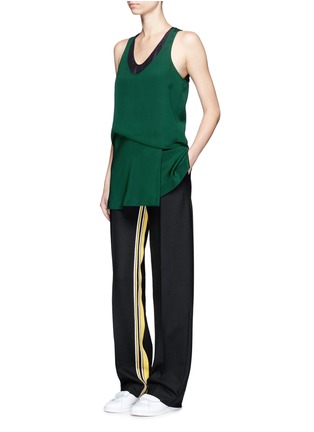 Figure View - Click To Enlarge - CÉDRIC CHARLIER - Striped inseam wide leg pants