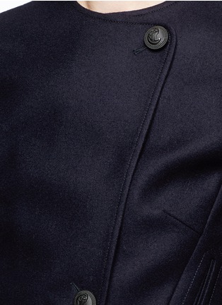 Detail View - Click To Enlarge - CÉDRIC CHARLIER - Virgin wool blend flannel cropped jacket