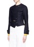 Front View - Click To Enlarge - CÉDRIC CHARLIER - Virgin wool blend flannel cropped jacket