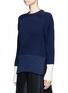 Front View - Click To Enlarge - CÉDRIC CHARLIER - Lurex hem chunky knit sweater