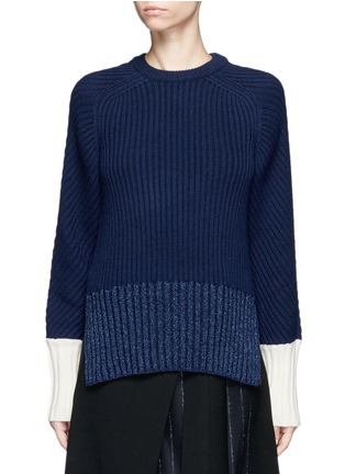 Main View - Click To Enlarge - CÉDRIC CHARLIER - Lurex hem chunky knit sweater