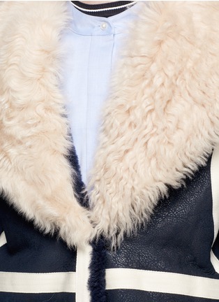 Detail View - Click To Enlarge - CÉDRIC CHARLIER - Fur collar sheepskin shearling coat
