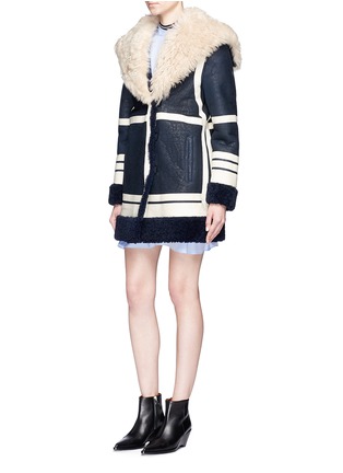 Figure View - Click To Enlarge - CÉDRIC CHARLIER - Fur collar sheepskin shearling coat