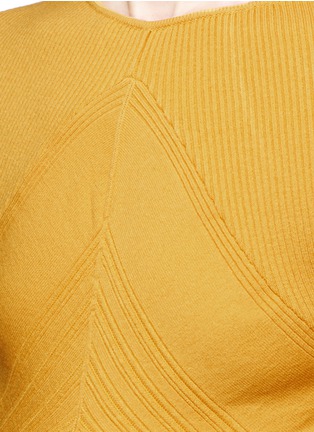 Detail View - Click To Enlarge - CÉDRIC CHARLIER - Virgin wool blend rib knit sweater