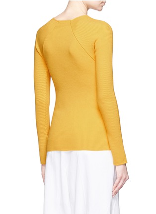 Back View - Click To Enlarge - CÉDRIC CHARLIER - Virgin wool blend rib knit sweater