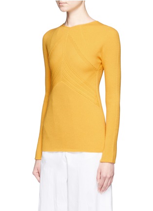 Front View - Click To Enlarge - CÉDRIC CHARLIER - Virgin wool blend rib knit sweater