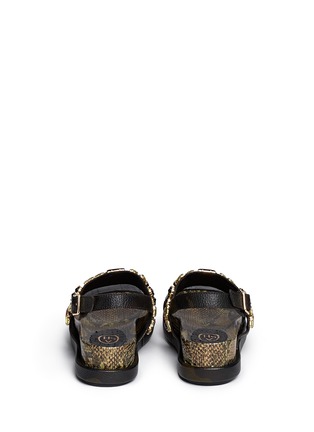 Back View - Click To Enlarge - ASH - 'Stone' crystal embellished leather slingback sandals