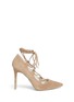 Main View - Click To Enlarge - 90293 - 'Messy' lace-up suede pumps