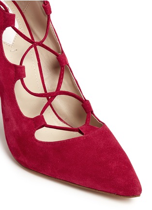 Detail View - Click To Enlarge - 90293 - 'Messy' lace-up suede pumps