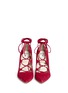 Front View - Click To Enlarge - 90293 - 'Messy' lace-up suede pumps