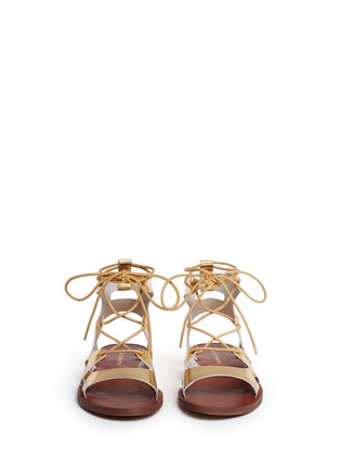 Front View - Click To Enlarge - 90293 - 'Baby' low gladiator calf leather sandals