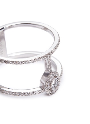 Detail View - Click To Enlarge - MESSIKA - 'Glam'Azone 2 Rows Pavé' diamond 18k white gold ring