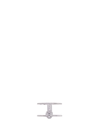 Main View - Click To Enlarge - MESSIKA - 'Glam'Azone 2 Rows Pavé' diamond 18k white gold ring