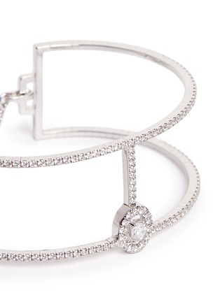 Detail View - Click To Enlarge - MESSIKA - 'Amazone Skinny 2 Rangs' diamond 18k white gold bracelet