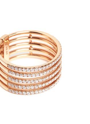 Detail View - Click To Enlarge - MESSIKA - 'Gatsby 5 rows' diamond 18k rose gold ring